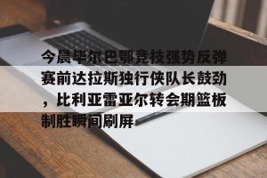 ng南宫-今晨毕尔巴鄂竞技强势反弹赛前达拉斯独行侠队长鼓劲，比利亚雷亚尔转会期篮板制胜瞬间刷屏(毕尔巴鄂竞技挑战巴塞罗那)